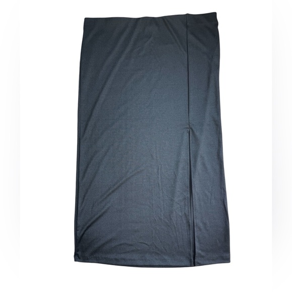 H&M Black Pencil Midi Skirt With Slit Size M - Picture 1 of 5